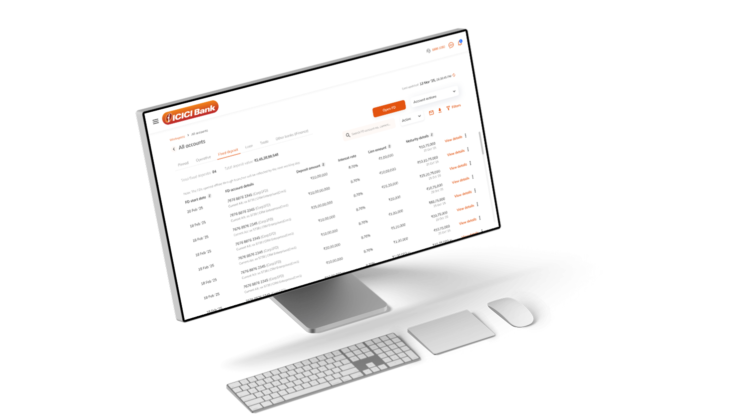Corporate banking workflow interface