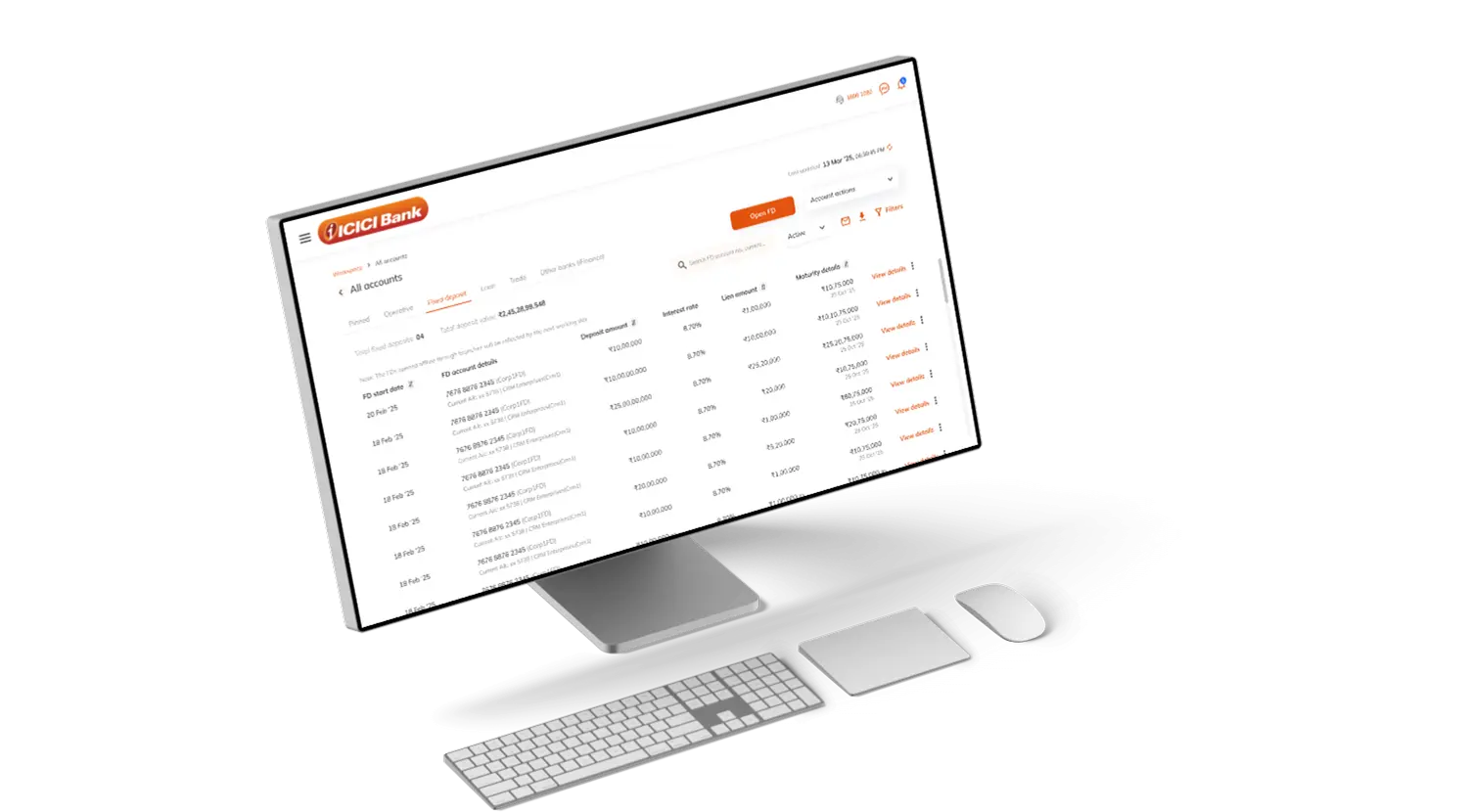 Corporate banking workflow interface