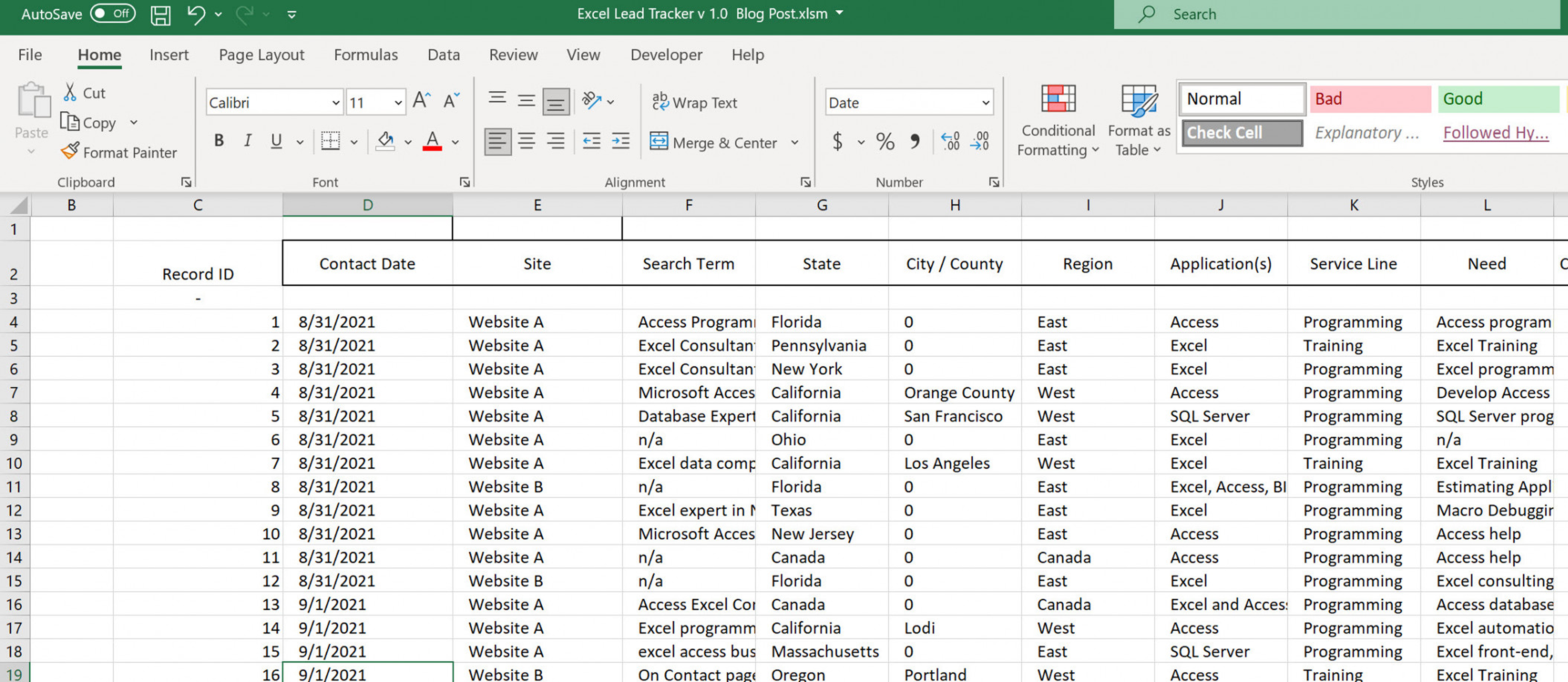 Old Excel workflow